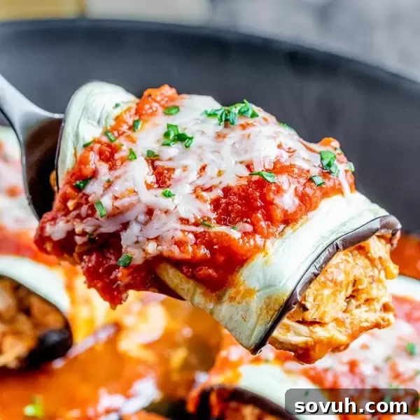 Serve Keto Chicken Parmesan Roll Ups for dinner, a healthy and delicious low-carb meal