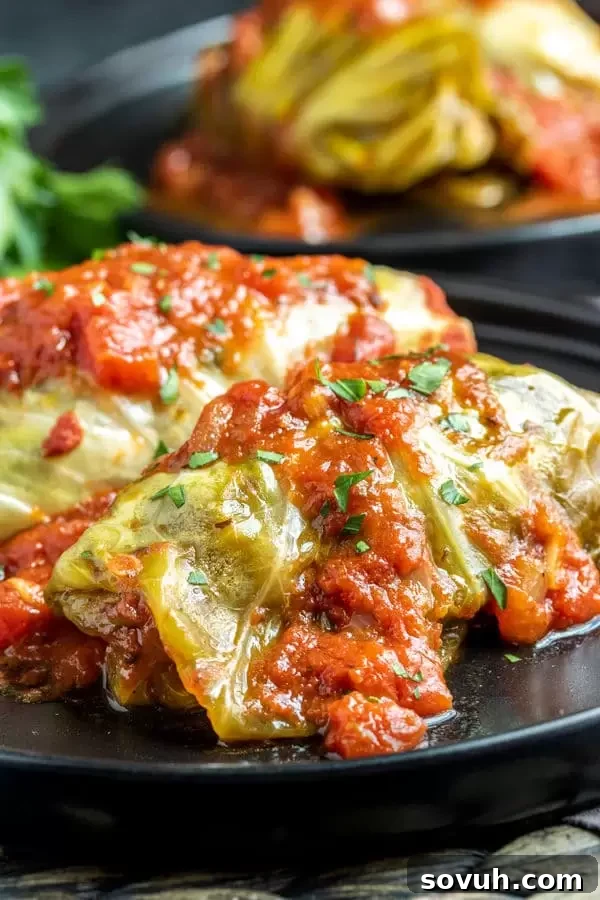 Keto Instant Pot Cabbage Rolls, a perfect low carb meal presented beautifully on a platter.