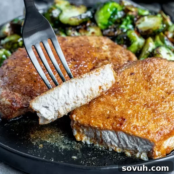 Moist and juicy Air Fryer Boneless Pork Chops, perfectly cooked for a quick weeknight meal.