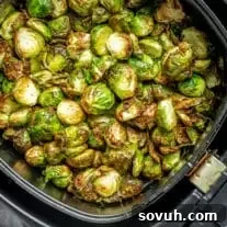 Crispy Air Fryer Brussels Sprouts made in minutes in the air fryer