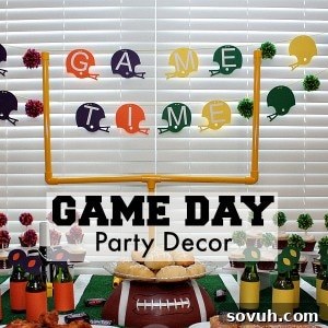 Completed PVC football field goal decoration for game day celebrations