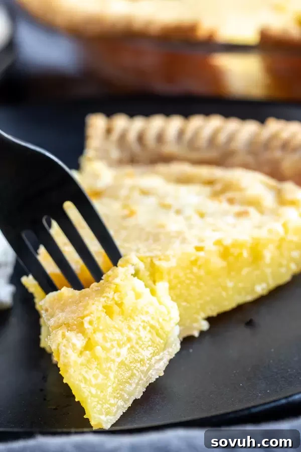 Classic southern Lemon Chess Pie on a cutting board