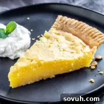 Lemon Chess Pie slice on plate