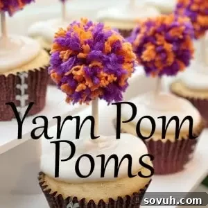 This simple craft tutorial on how to make yarn pom poms will change your life! You’ll want to put yarn pom poms everywhere! They are great for party decorations, garlands and banners, and cupcake toppers! 