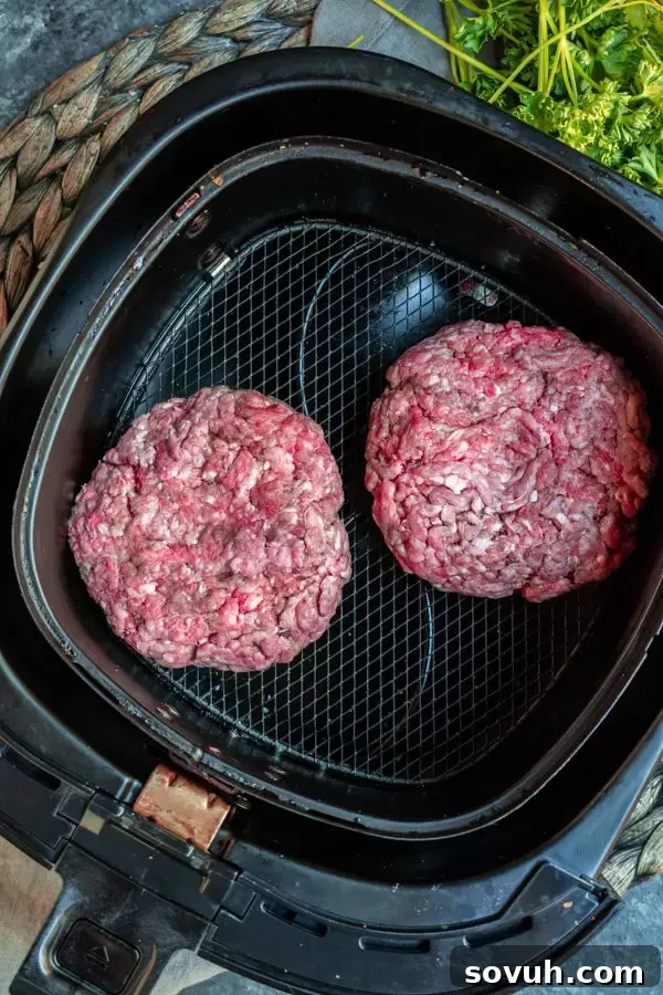 how make fresh Air Fryer Burger