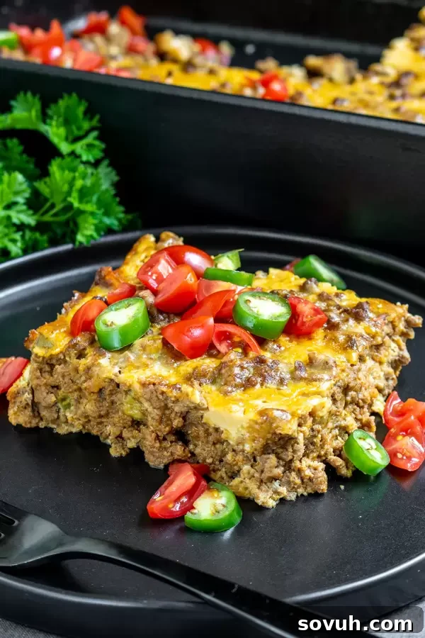 Keto Taco Casserole, perfect for a low-carb Taco Tuesday dinner