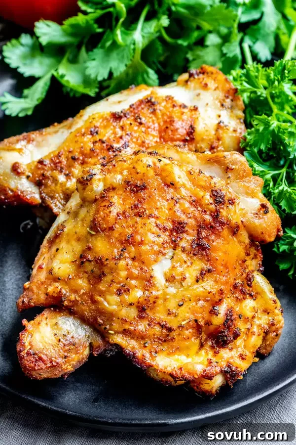 Crispy Air Fryer Chicken Thighs 6 Crispy Air Fryer Chicken Thighs