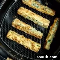 Air Fryer Zucchini in air fryer basket