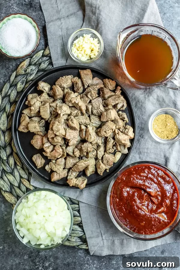 Ingredients for making homemade Keto Chili with dried peppers