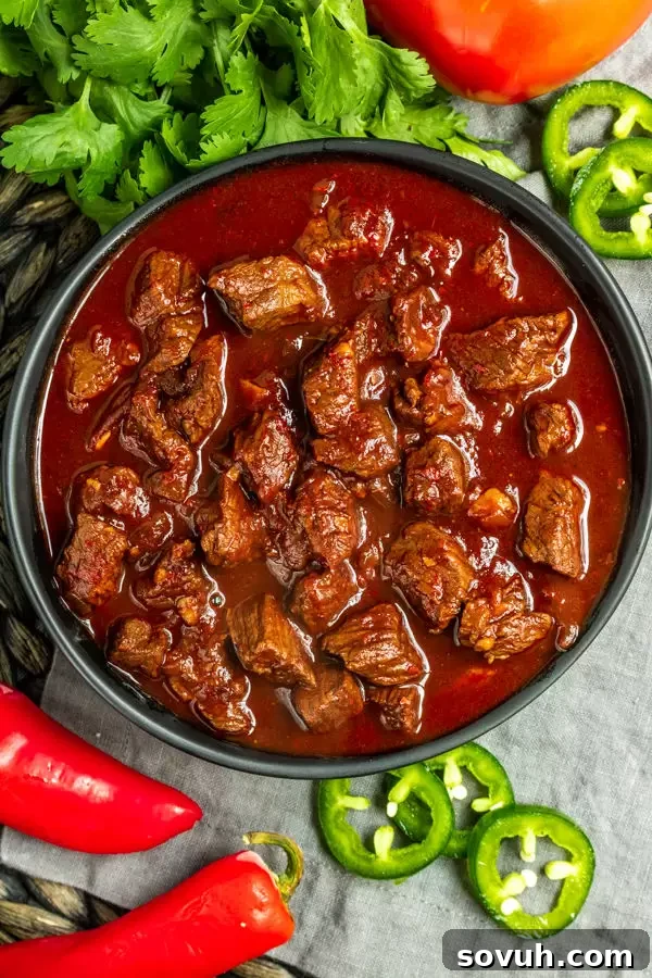 Close-up of a bowl of delicious Keto Chili, made without beans