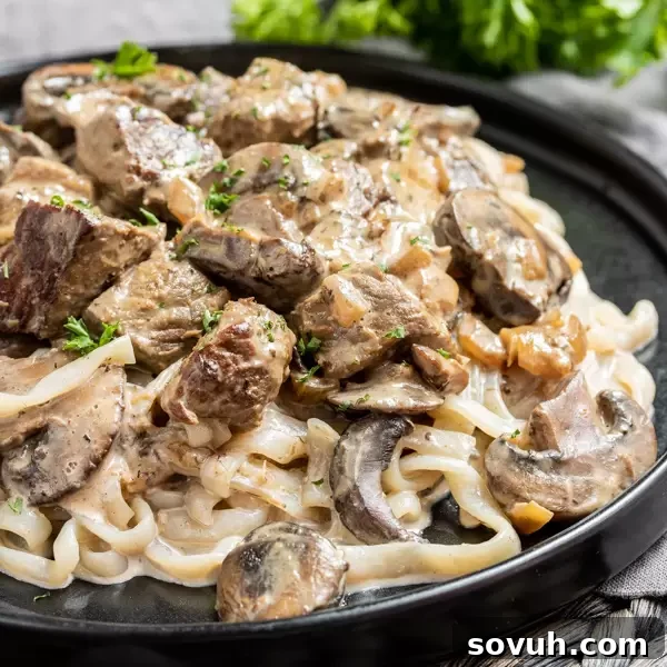 Keto Beef Stroganoff with keto pasta