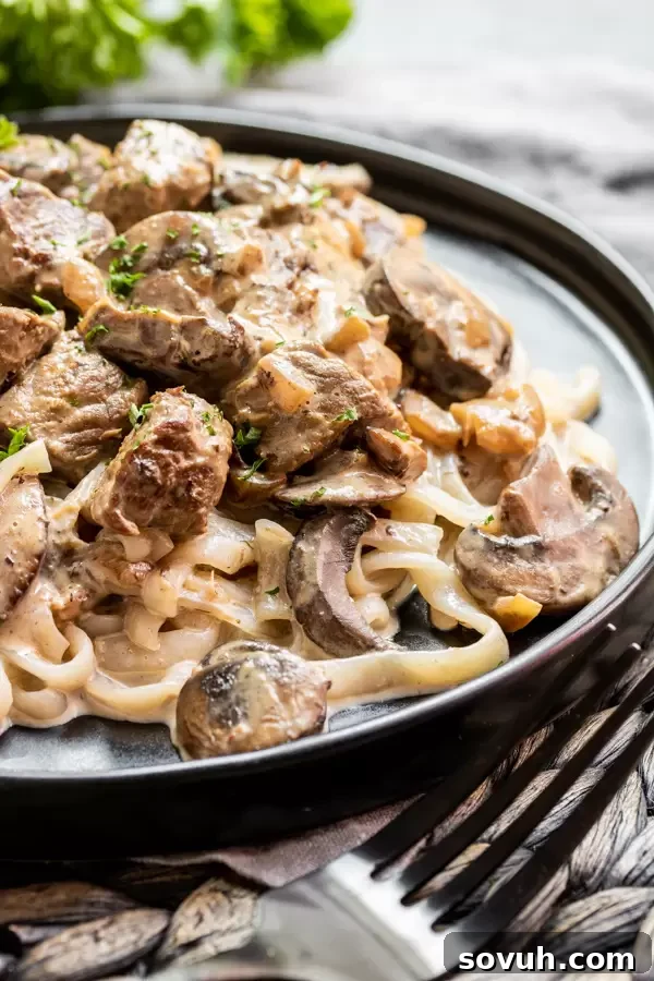 Keto Beef Stroganoff is an easy keto recipe for the whole family