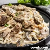 Keto Beef Stroganoff with keto pasta