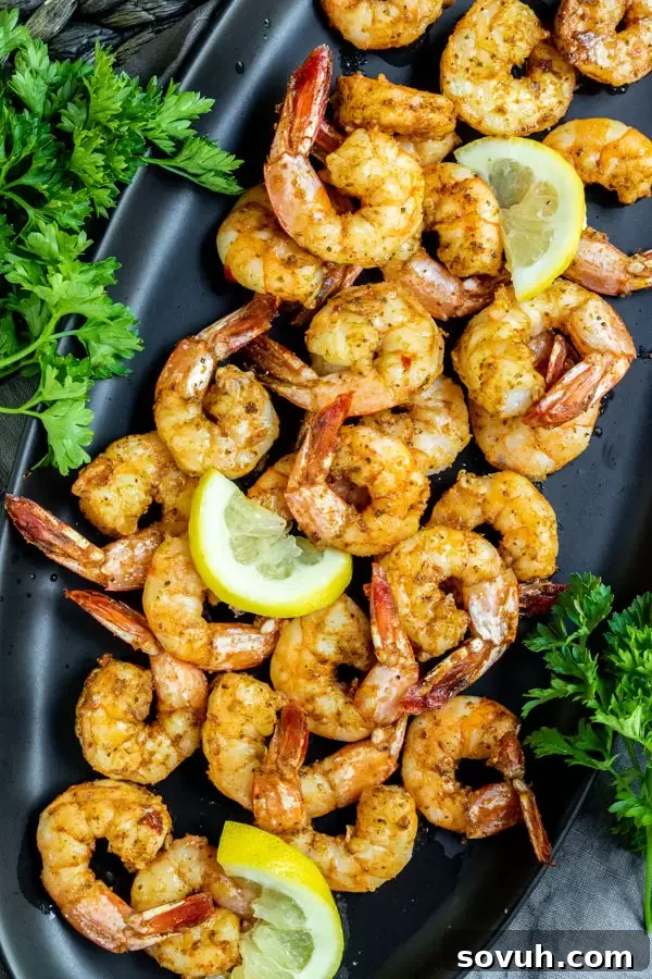 Air Fryer Shrimp served as an easy party appetizer