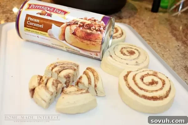 Full view of a baked Orange Caramel Pecan Monkey Bread in a bundt pan, with cinnamon roll pieces visibly coated in the sweet orange glaze.