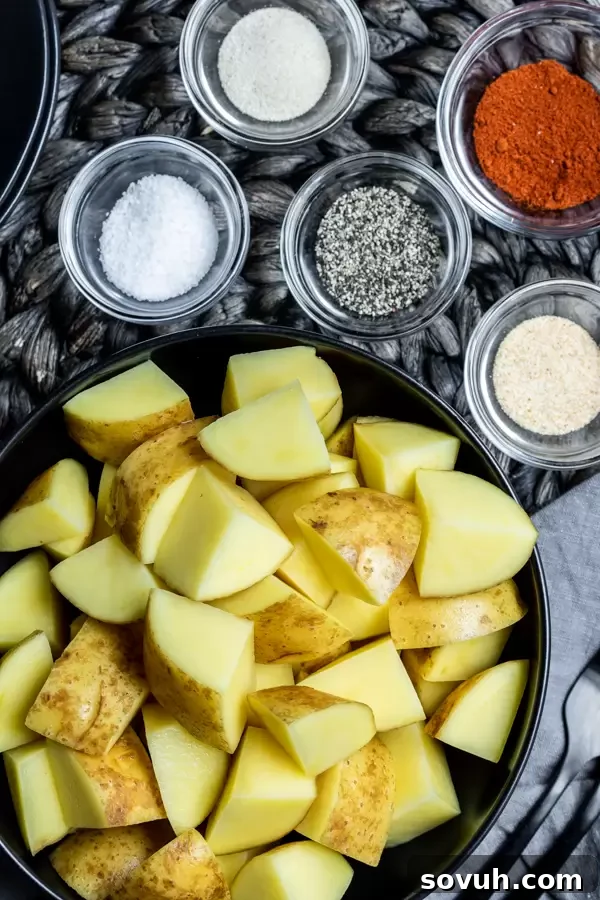 ingredients for Crispy Air Fryer Potatoes