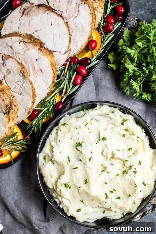 turkey breast and Instant Pot Mashed Potatoes