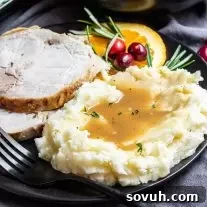 Thanksgiving plate with Instant Pot Mashed Potatoes