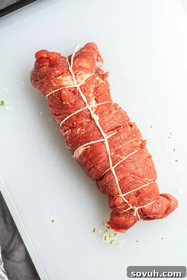 how to tie up Beef Braciole