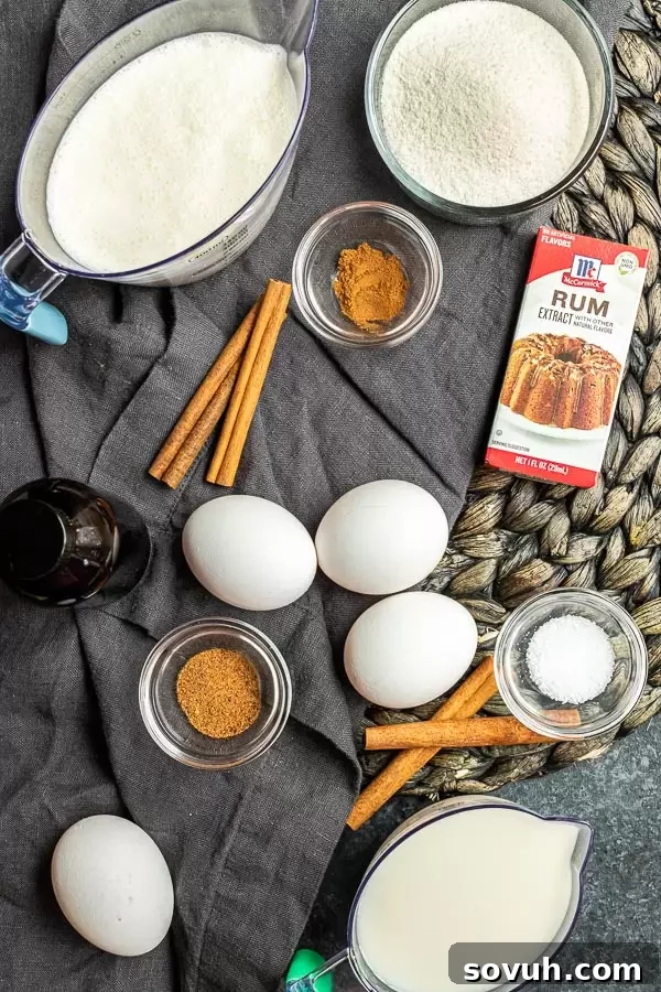 Keto Eggnog ingredients