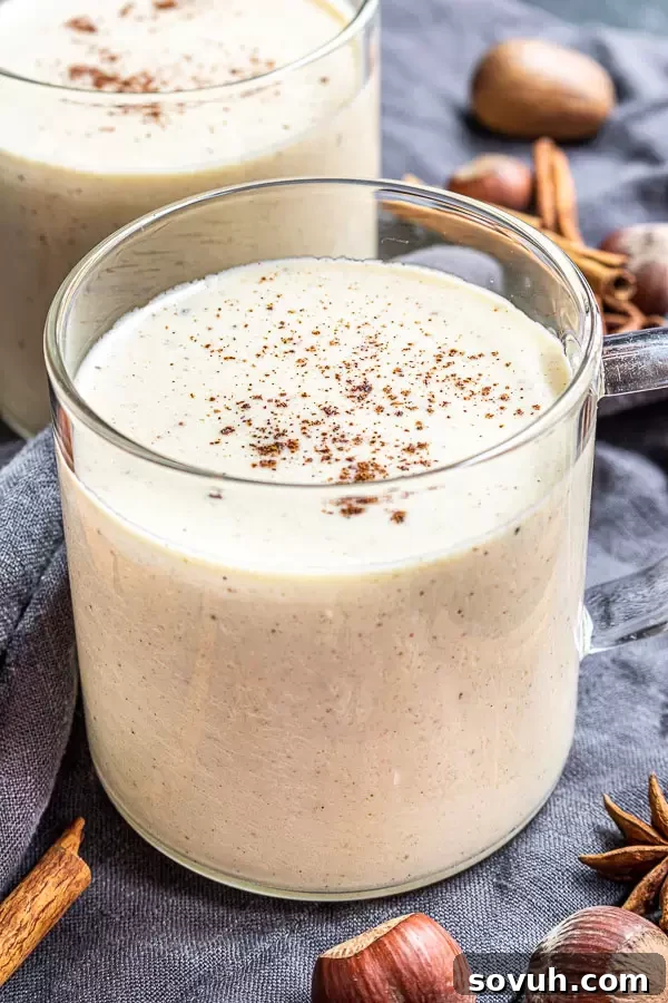 glass of Keto Eggnog