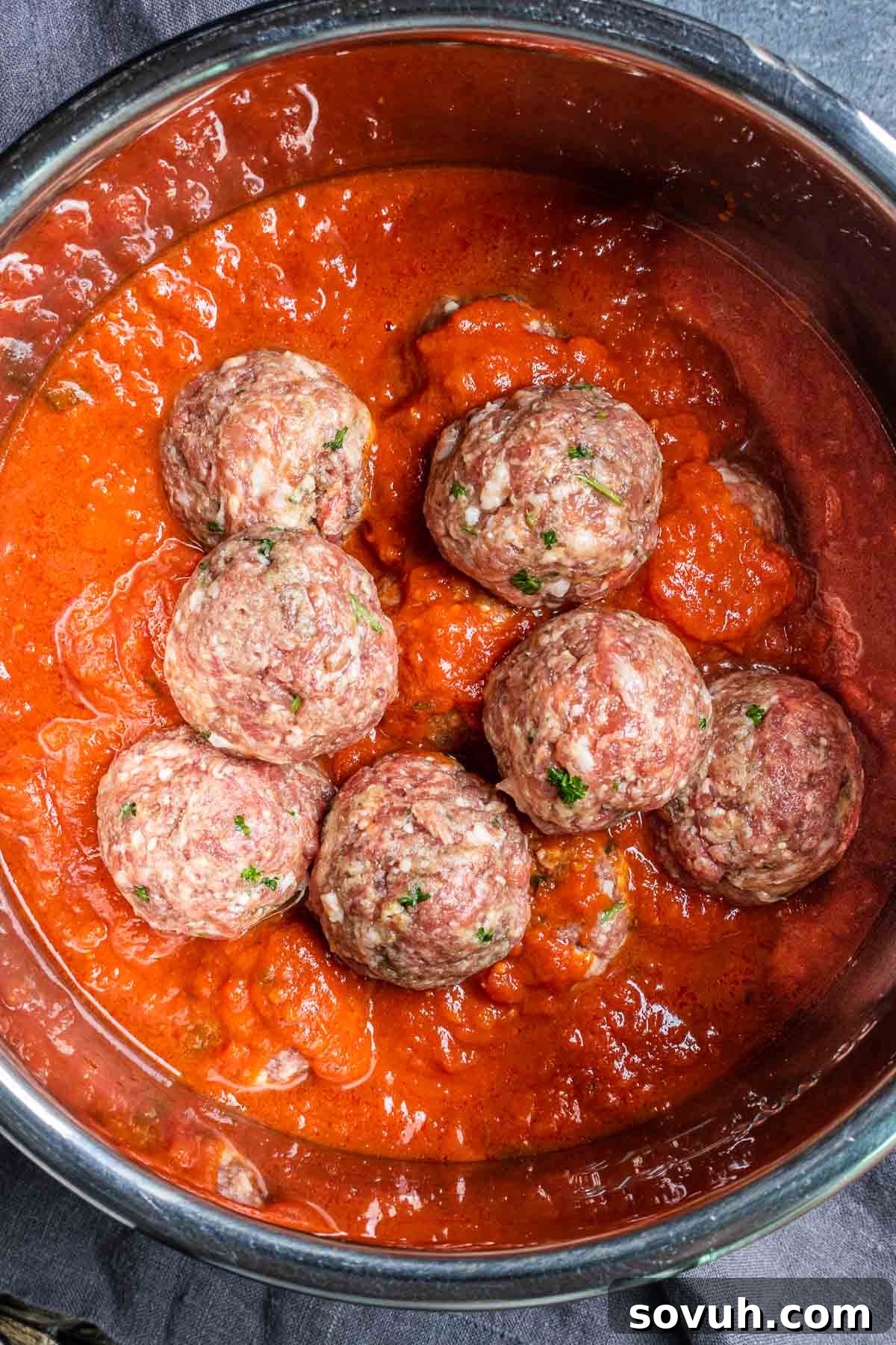 Instant Pot Meatballs in Instant Post basket