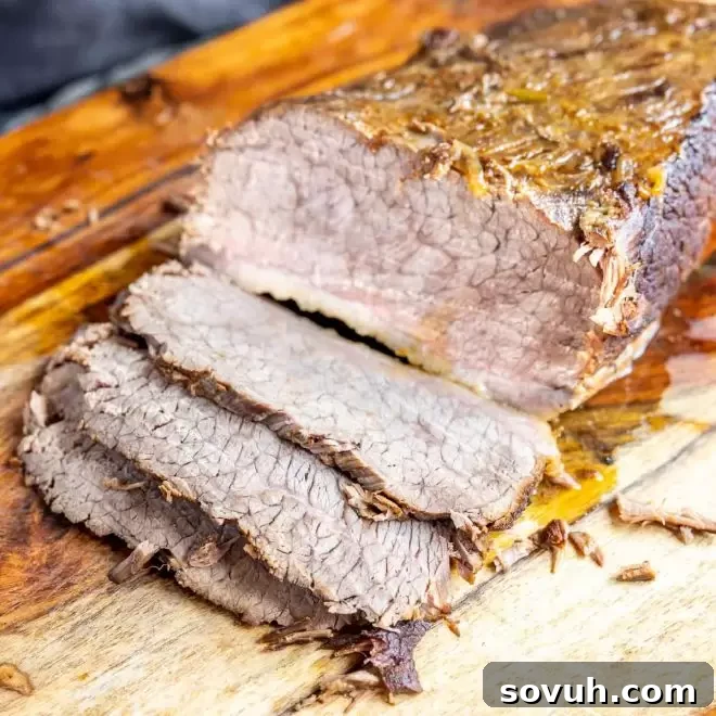 tender sliced Instant Pot Brisket ready to be served