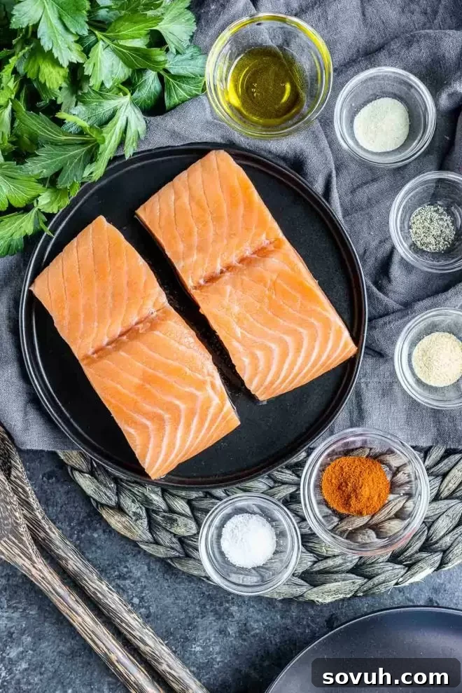 ingredients to make Air Fryer Salmon