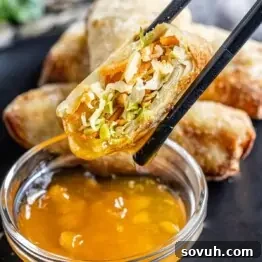 Air Fryer Egg Rolls and duck sauce