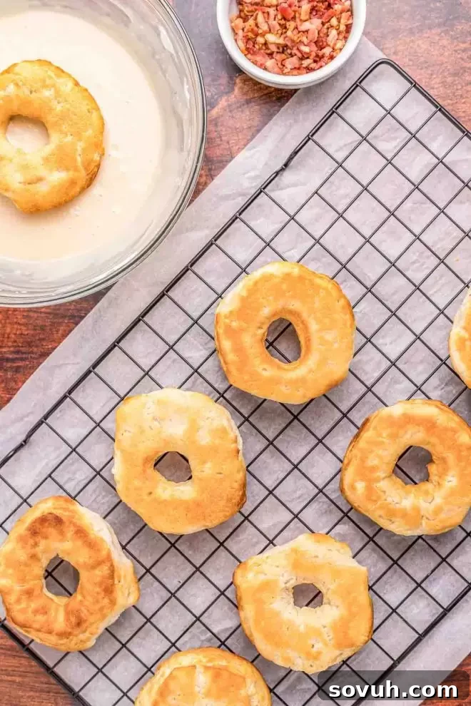 glazing Air Fryer Maple Bacon Donuts