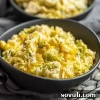 Cheesy Instant Pot Chicken and Rice in a black bowl
