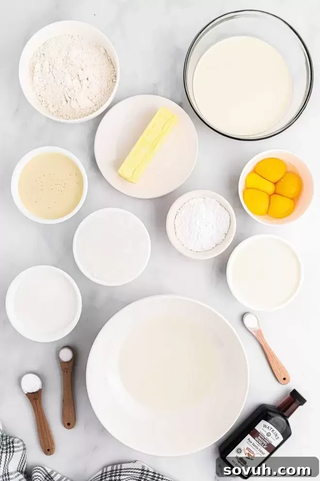 ingredients for Tres Leches Cake