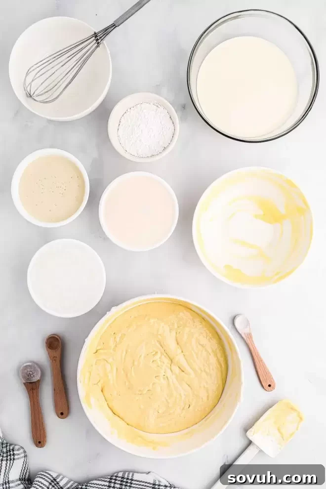 ingredients for Tres Leches Cake