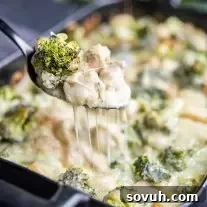 Cheesy Keto Chicken and Broccoli Alfredo Casserole, a delightful low-carb meal