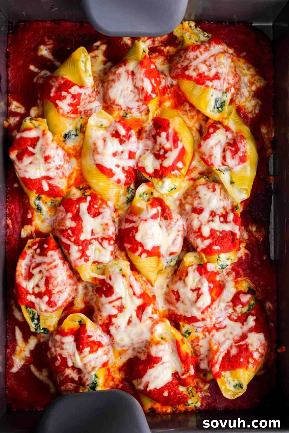 baked Stuffed Shells with spinach and ricotta