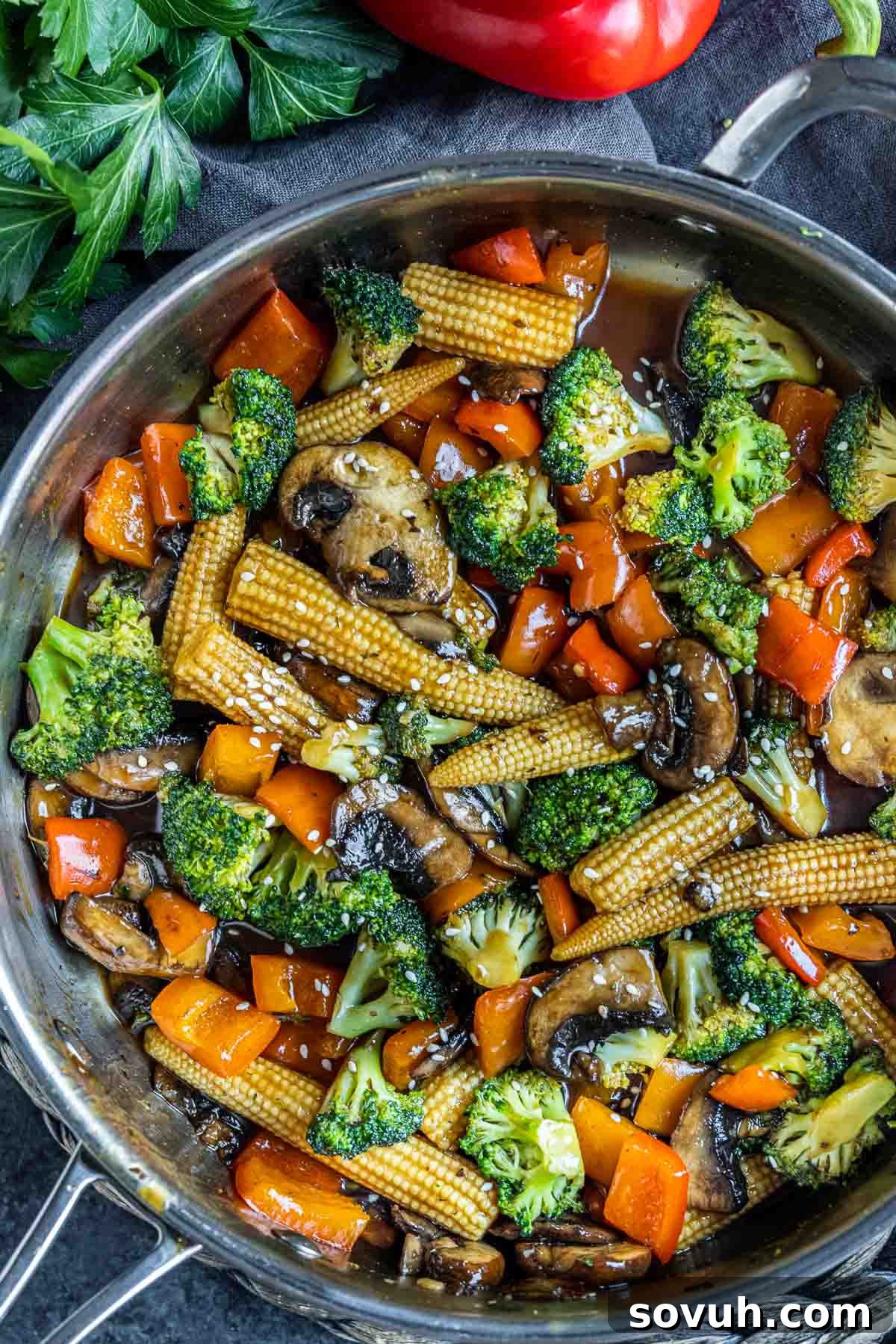 skillet with Vegetable Stir Fry