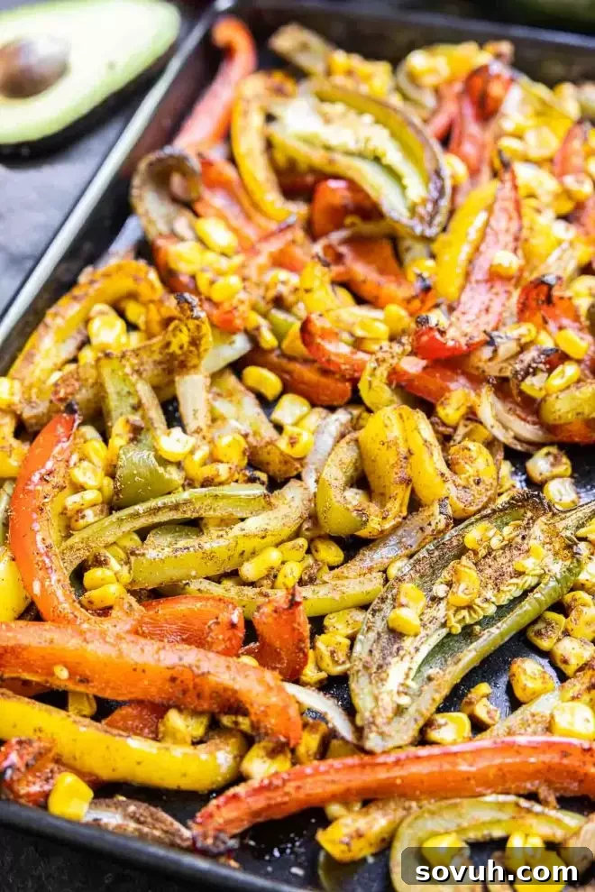 Veggie Fajitas on sheet pan