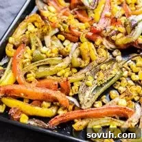 Veggie Fajitas on pan