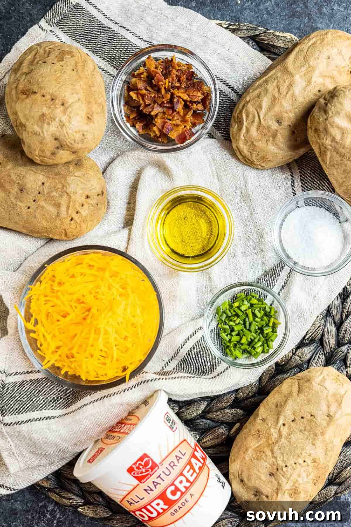 ingredients to make Air Fryer Potato Skins