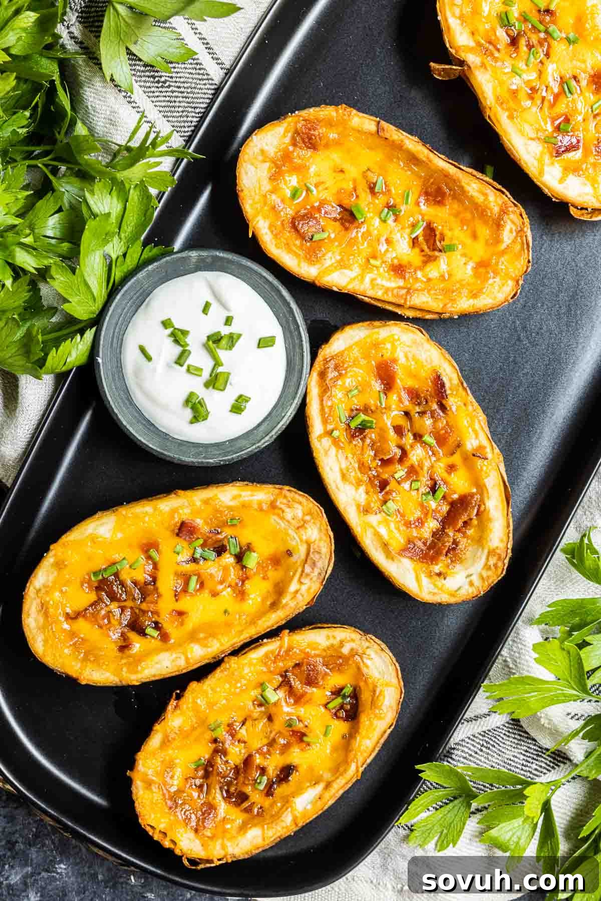 Air Fryer Potato Skins on a platter