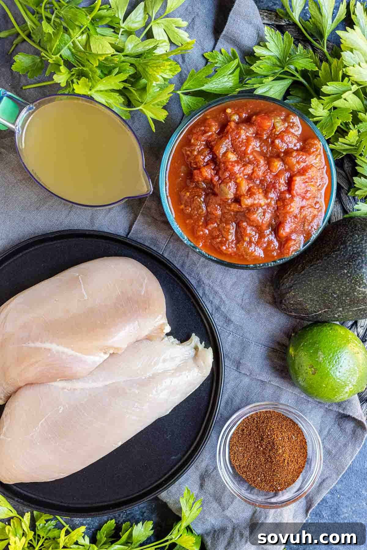 ingredients for Instant Pot Chicken Tacos