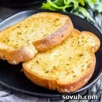 Texas Toast on black plate