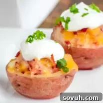 Two mini Irish potato bites on a white plate