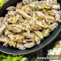 Instant Pot Pork Roast shredded in platter