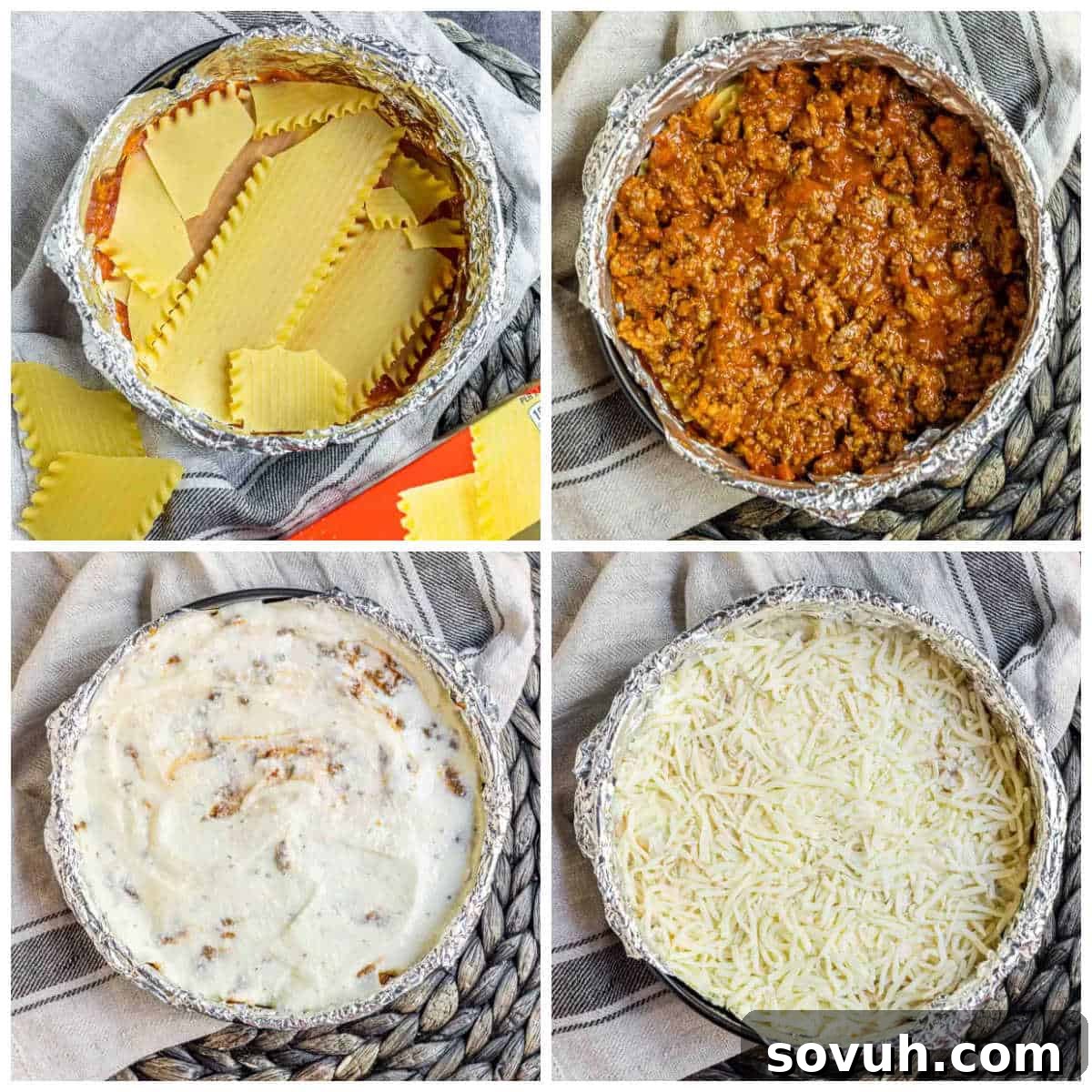 Layer steps for Instant Pot Lasagna