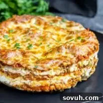 Instant Pot Lasagna on black platter