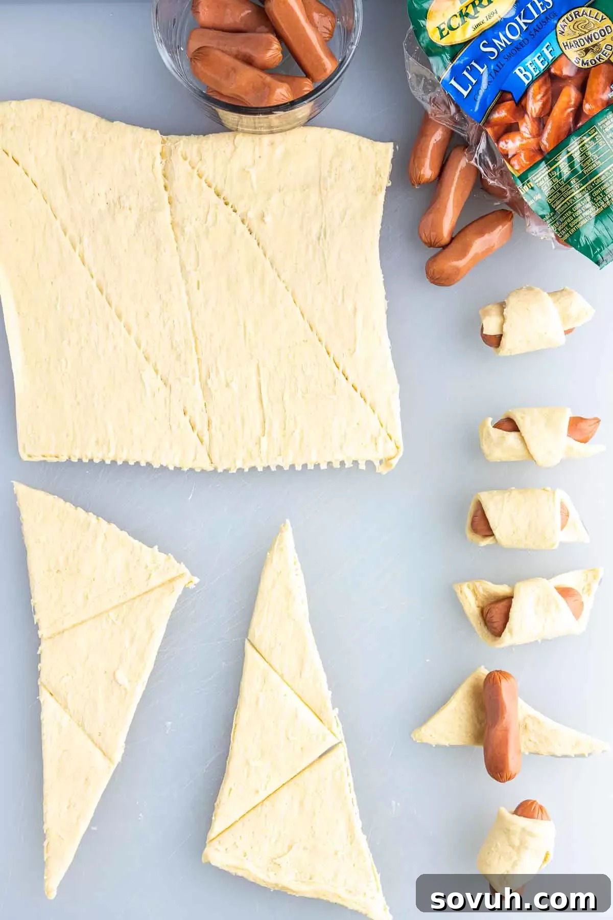 how to make Air Fryer Pigs in a Blanket