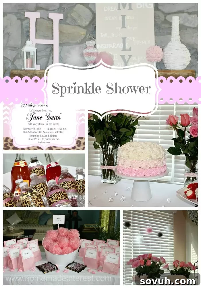 This sprinkle is a great way to welcome a new little diva into the world. A little girl baby shower with pink chevron, leopard print, and lots of tulle!