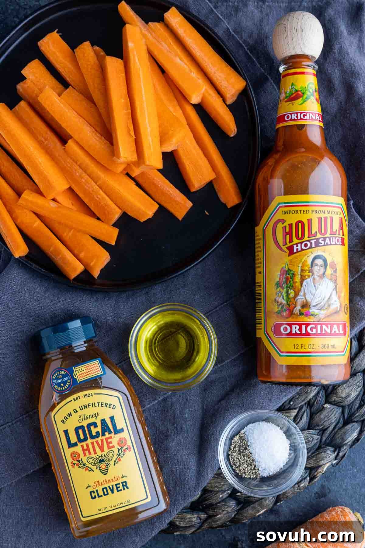 ingredients for Hot Honey Roasted Carrots