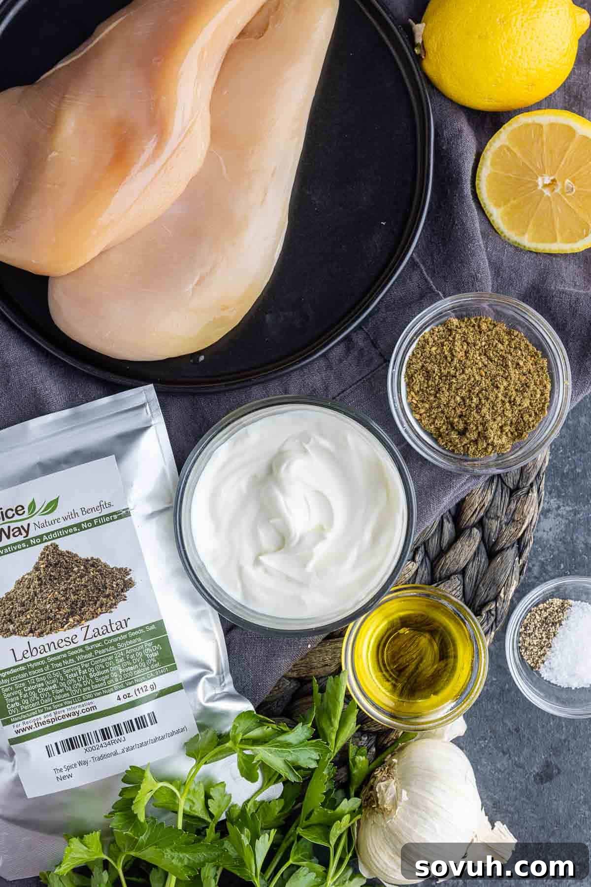 ingredients for Za’atar Chicken